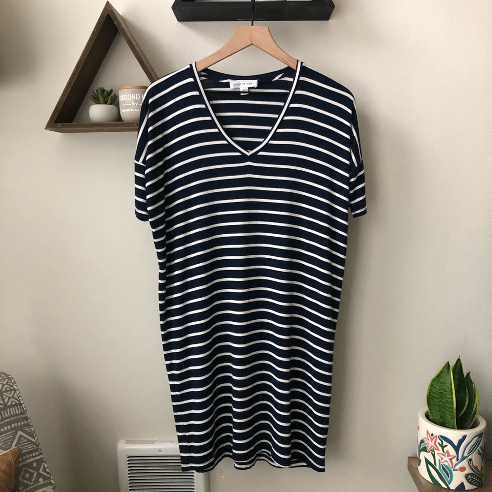 Amour Vert Striped T-Shirt Dress